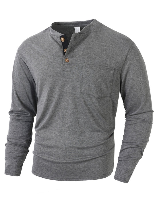 Herren langärmliges Henley-Shirt EB