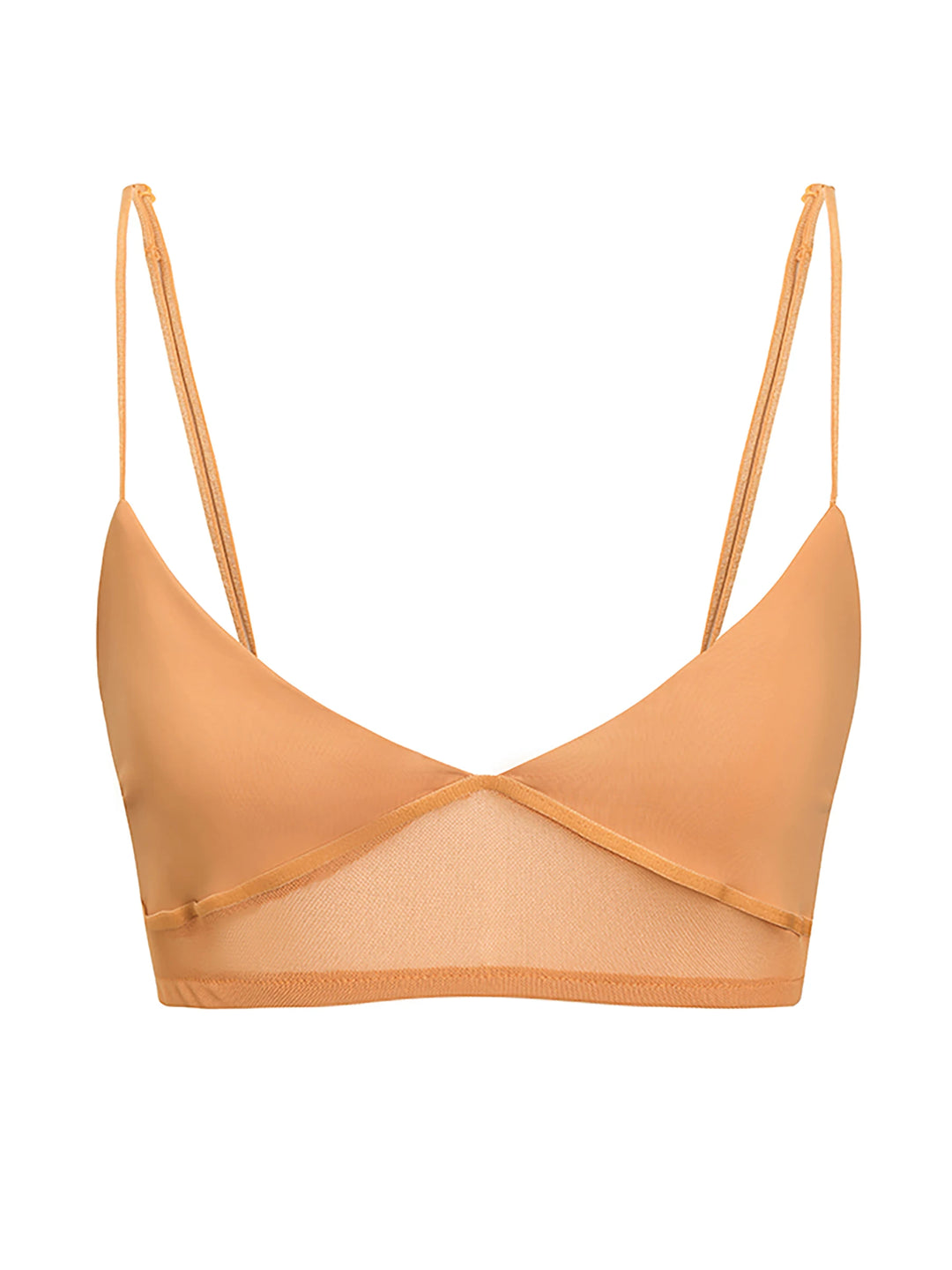 Damen nan bügelloser Soft-BH mit Mesh-Unterbrustband und verstellbaren Spaghettiträgern EB