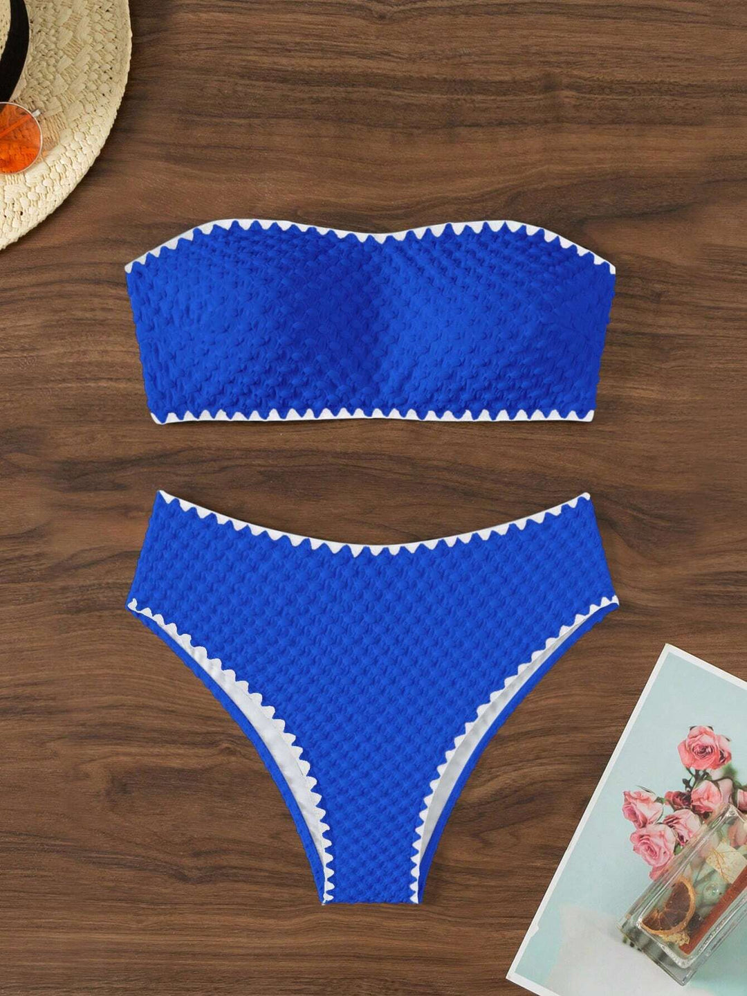 Damen Bandeau-Bikini mit strukturierter Oberfläche EB