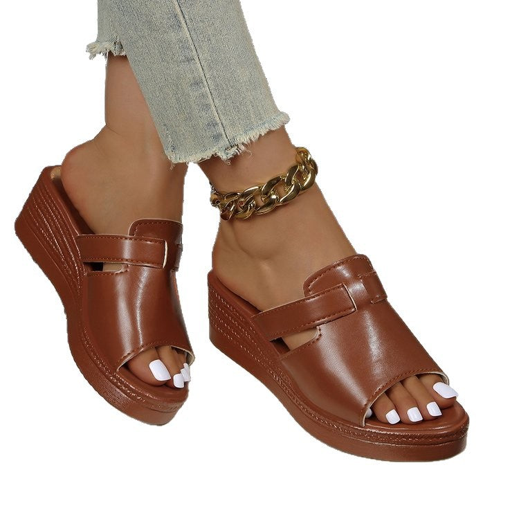 Damen Wedge-Pantoletten mit verstellbaren Riemen EB