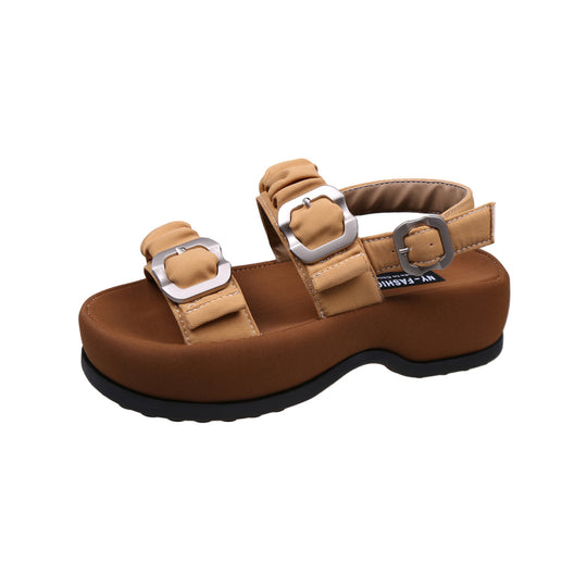 Damen Sandalen mit modischer Riemchenkonstruktion und robustem Plateau EB