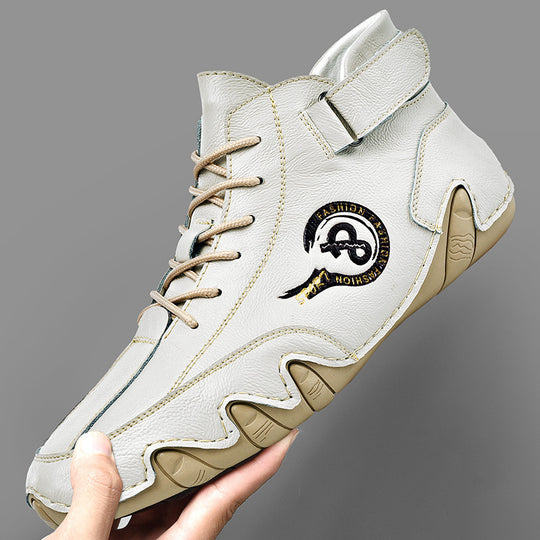 Herren Hochwertige Leder-Sneaker mit rutschfester Sohle und gepolstertem Knöchel EB