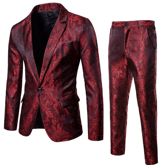 Herren elegantes Anzug-Set mit feinem Paisleymuster EB