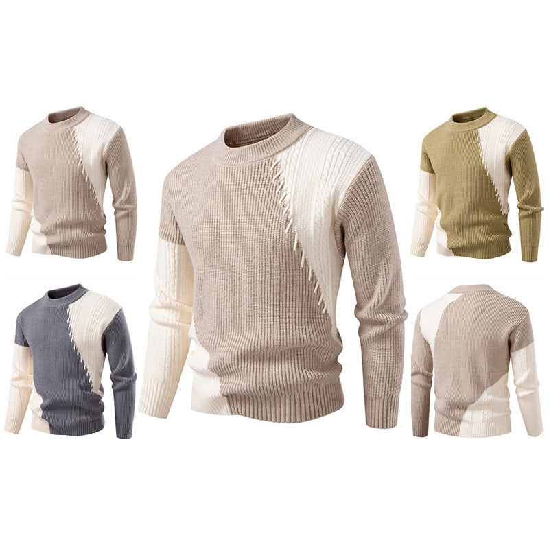 Herren Strickpullover mit modernem Struktur-Design und elegantem Kragen EB