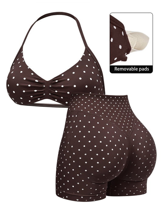 Damen Sportlicher Bikini mit gepolstertem Oberteil und hoher Taille EB