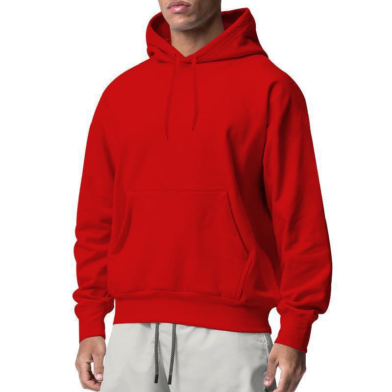 Herren nan Premium-Kapuzenpullover mit Kängurutasche, innen angerautem Fleece, verstärkter Nackennaht und geripptem Saum EB
