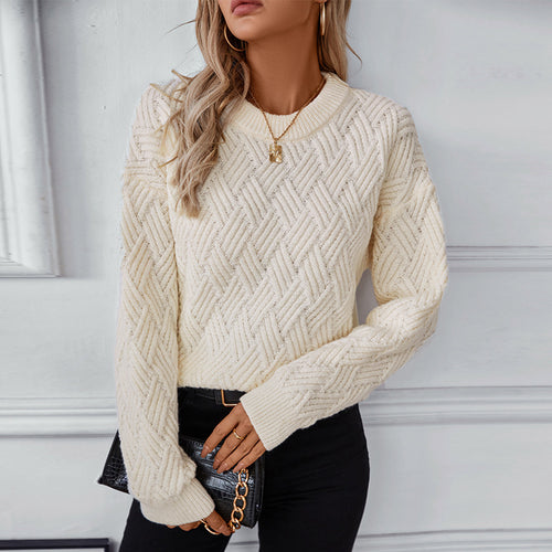 Damen Strickpullover mit modernem Strukturmuster und bequemer Passform EB