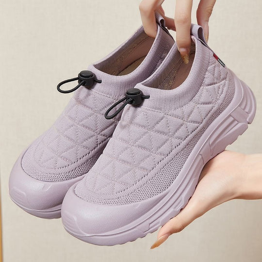 Damen Ultraleichte Slip-On Sneakers mit elastischem Ansatz und rutschfester Sohle EB