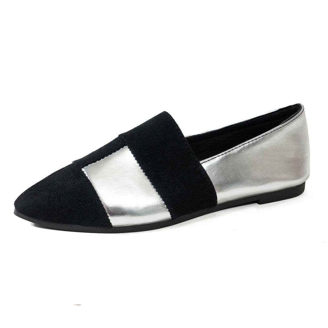Damen modische Slipper mit glänzendem Obermaterial und weichem Fußbett EB