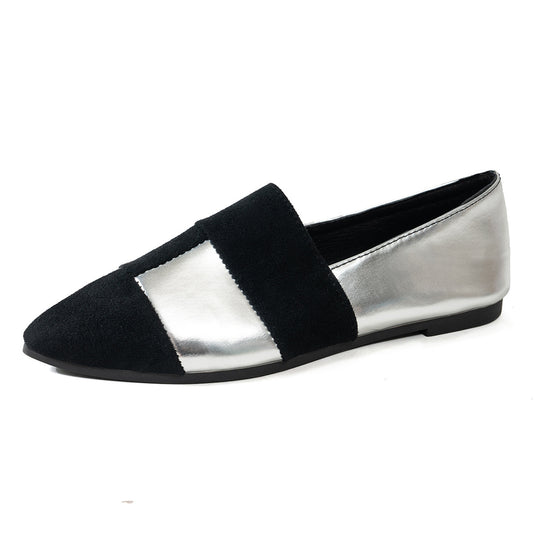 Damen modische Slipper mit glänzendem Obermaterial und weichem Fußbett EB