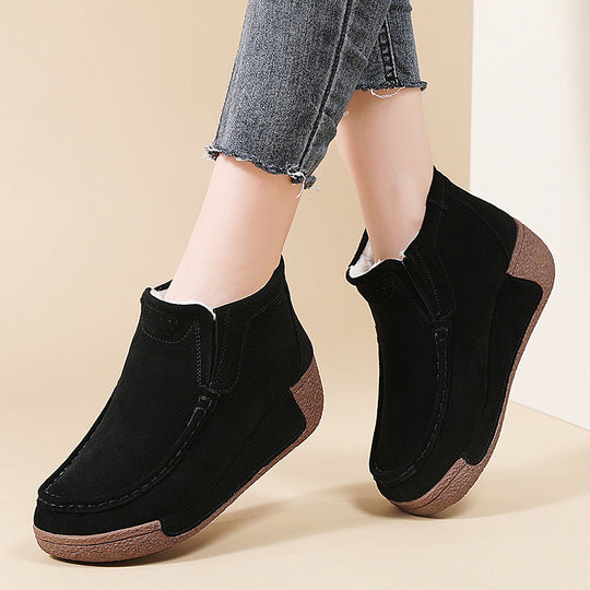 Damen Komfortable Warmgefütterte Stiefeletten mit rutschfester Sohle EB