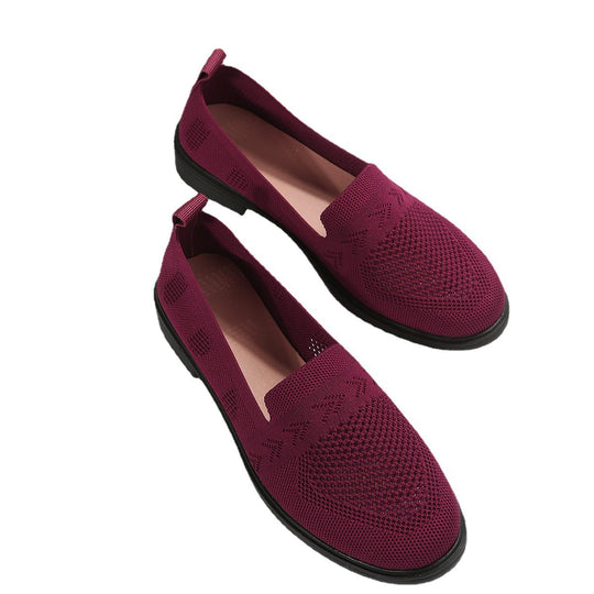 Damen luftige Slip-On Sneakers mit atmungsaktivem Netzmaterial EB