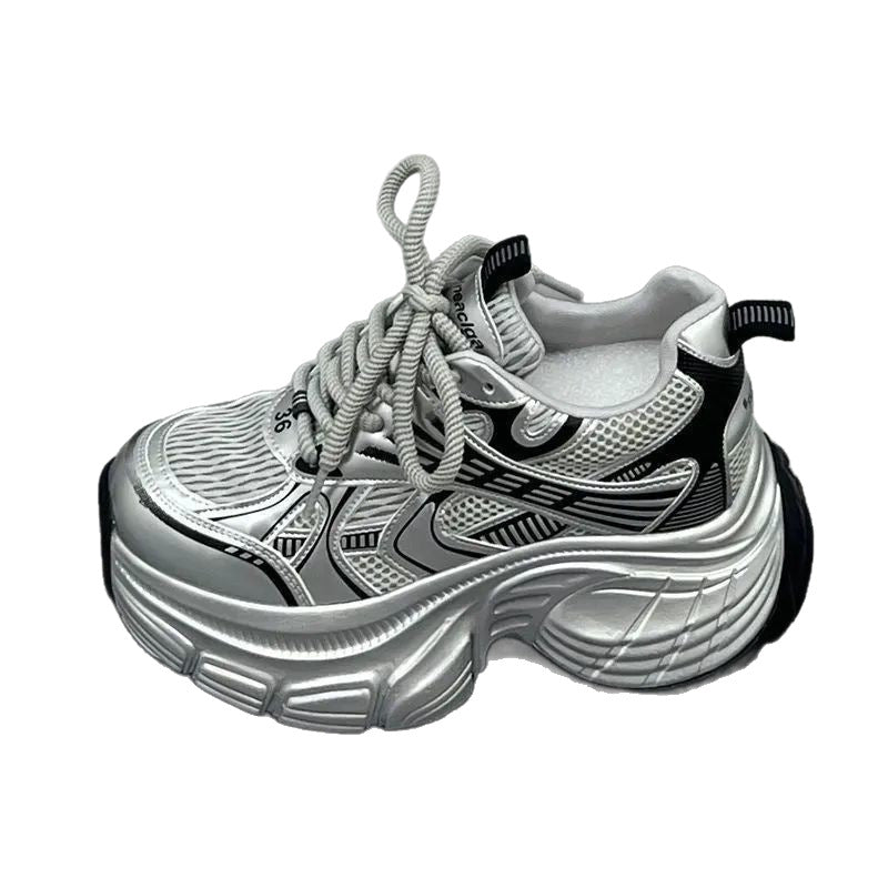 Damen Chunky Sneakers mit sportlichem Design und atmungsaktiver Mesh-Oberfläche EB