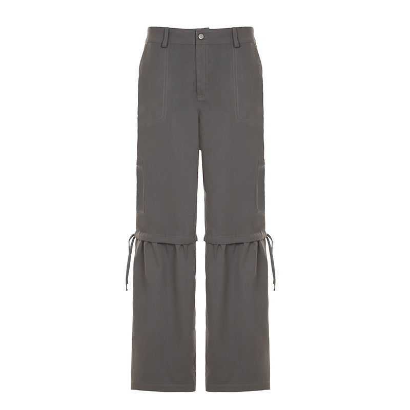 Damen modische Utility-Hose mit verstellbarem Saum und praktischen Taschen EB