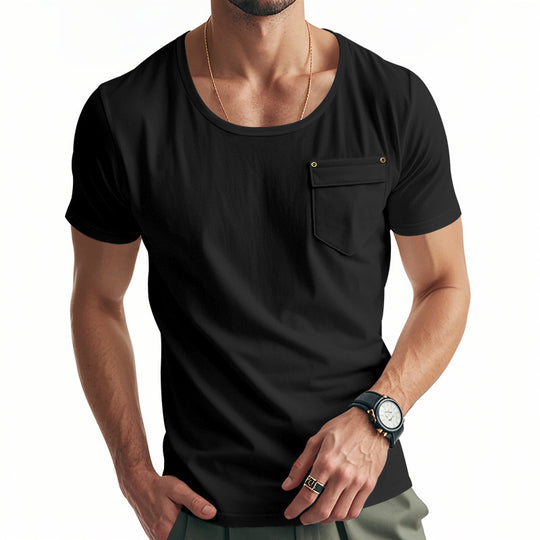 Herren Atmungsaktives T-Shirt mit praktischem Brusttasche EB