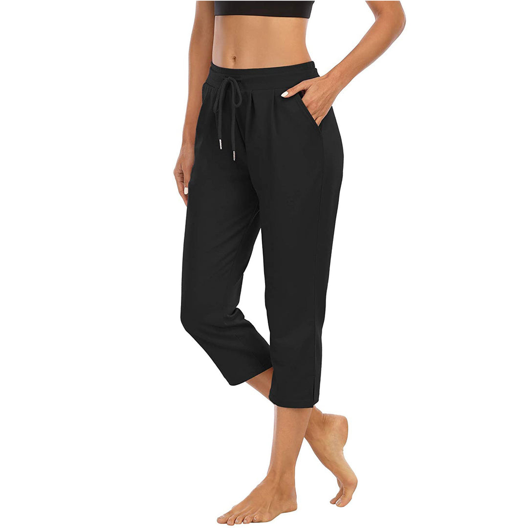Damen nan komfortable Loungehose mit hohem Bund Tunnelzug Seitentaschen und leichtem Stretch EB