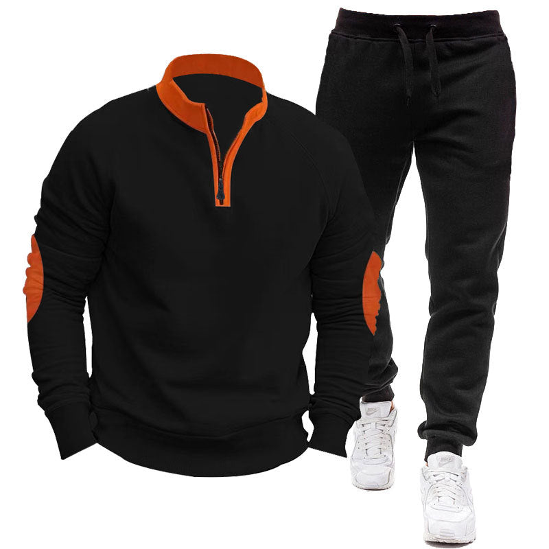 Herren Sportliches Hoodie- und Jogginganzug-Set mit kontrastierenden Ärmelakzenten EB