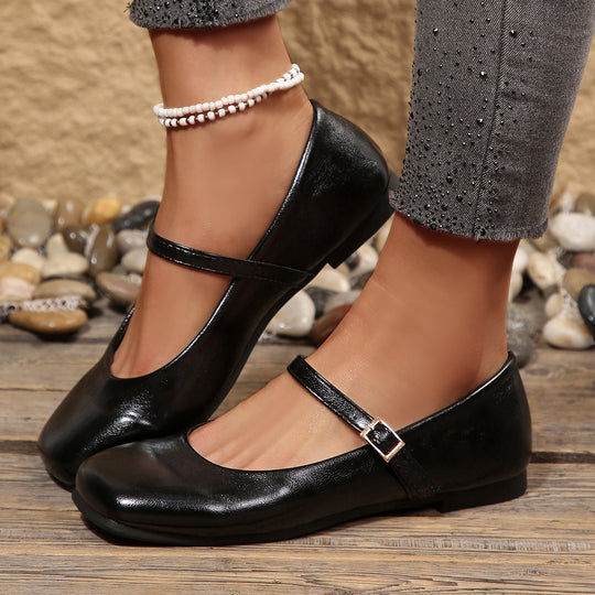 Damen Ballerina-Schuhe mit mittelhohem Komfort und verstellbarem Riemen EB