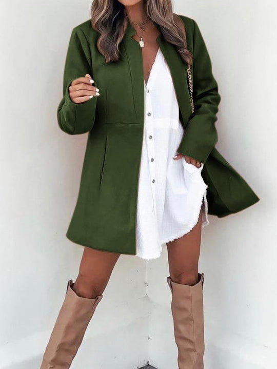 Damen Modische Übergangsjacke mit schlichten Linien und praktischen Taschen EB