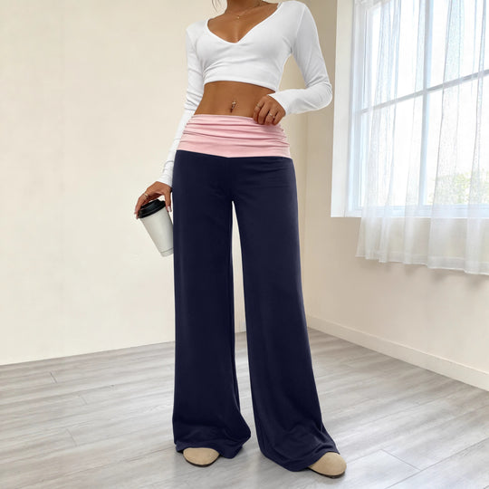 Damen Bequeme Loungehose mit hohem Bund EB