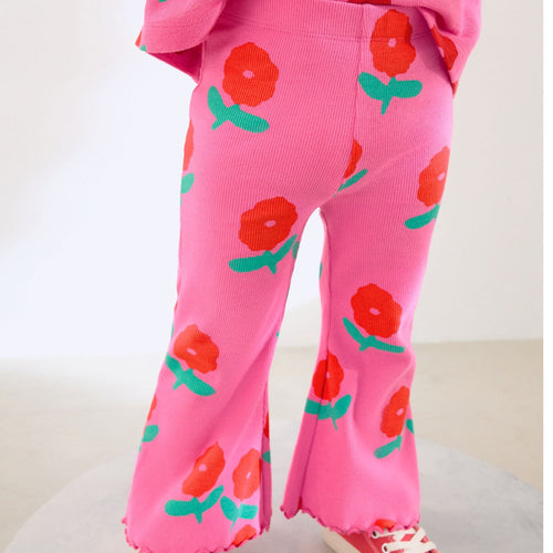 Mädchen Schlagleggings mit fröhlichem Blumenmuster EB