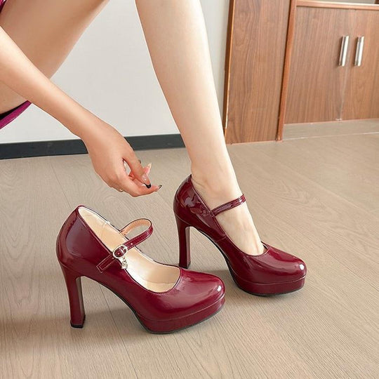 Damen High Heel Pumps mit modischem Riemchen-Design EB