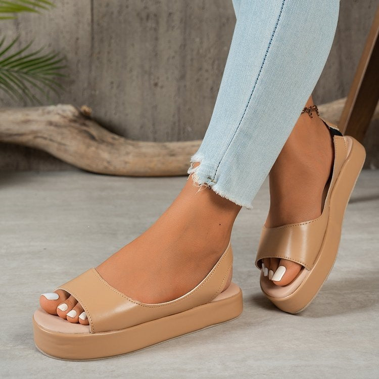 Damen Plateausandalen mit verstellbarem Riemen EB