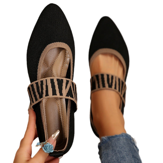 Damen modische Slipper mit elastischem Riemen EB