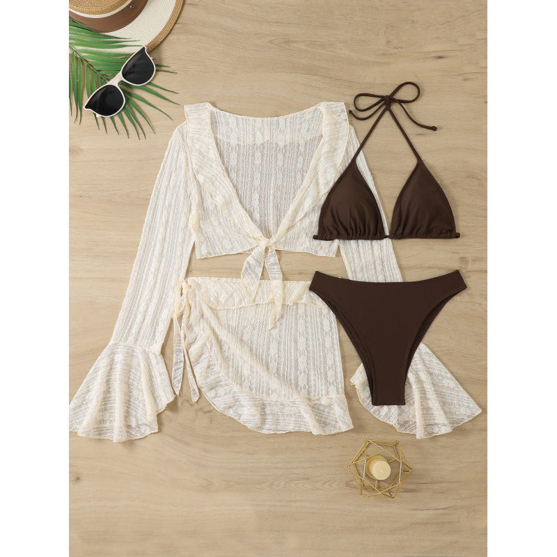 Damen Bikini-Set mit schickem Überwurf und verstellbaren Trägern EB