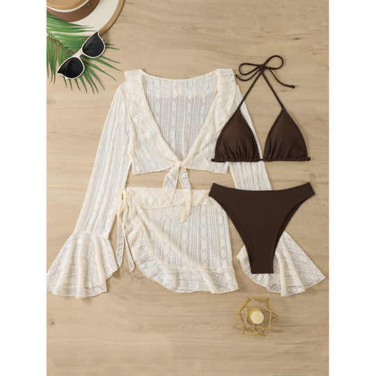 Damen Bikini-Set mit schickem Überwurf und verstellbaren Trägern EB