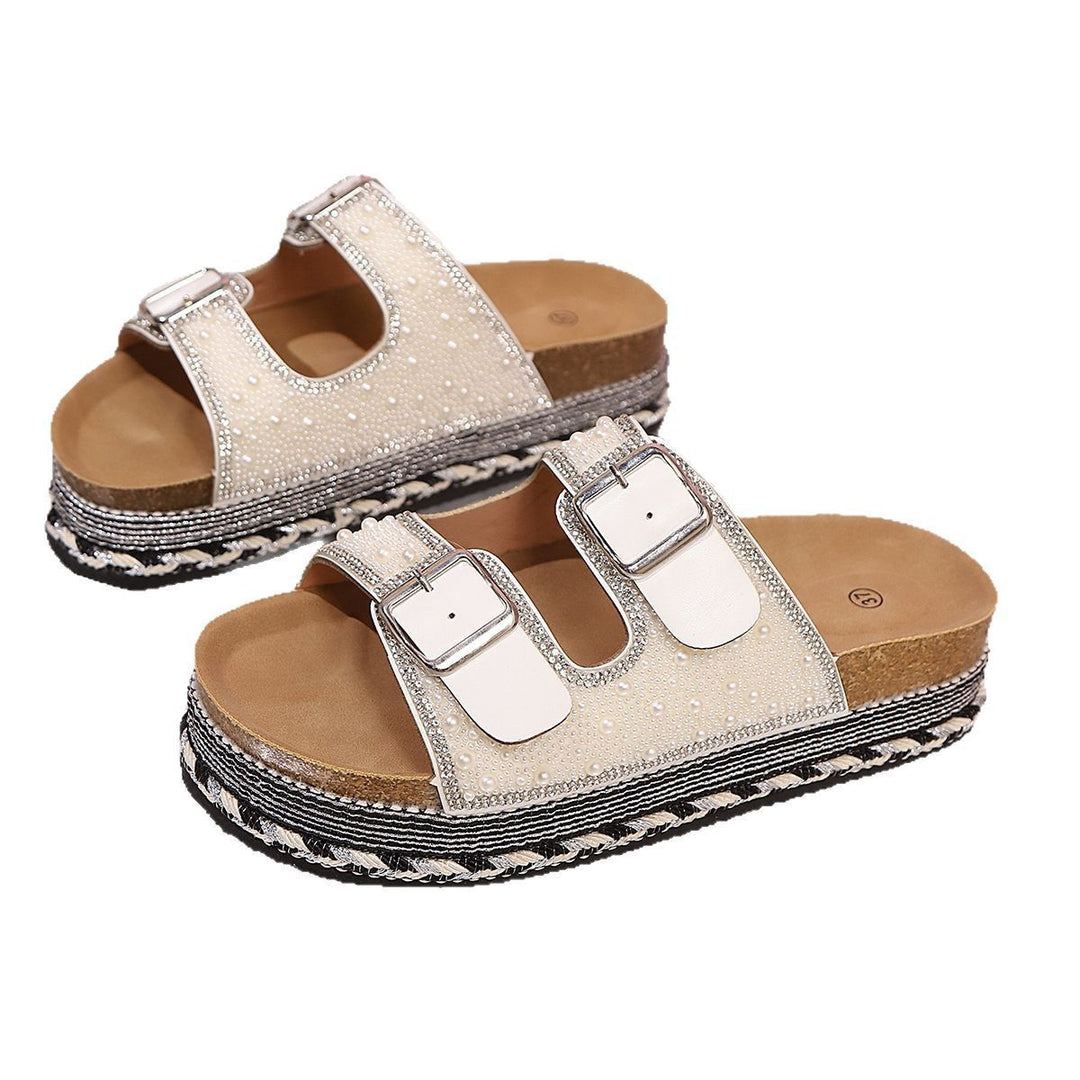 Damen Plateausandalen mit dekorativem Riemendesign und ergonomischem Fußbett EB