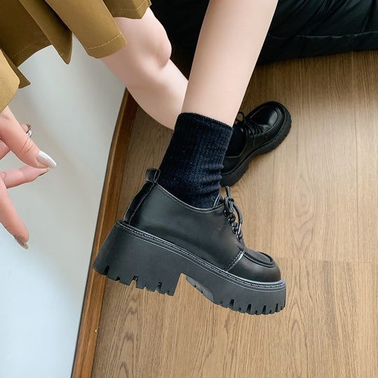 Damen Modische Schnürschuhe mit hochgezogenem Profil EB