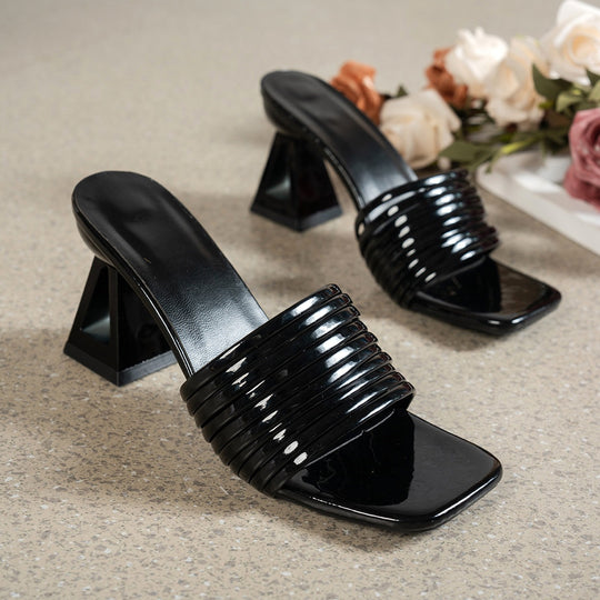 Damen modische Slingback-Sandalen mit innovativem Blockabsatz EB