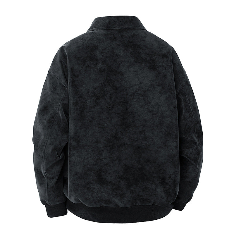 Herren elegante Wildlederjacke mit strukturiertem Schnitt EB