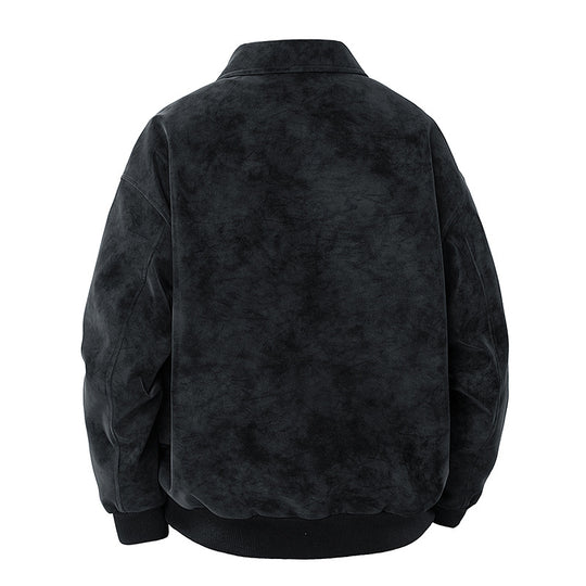 Herren elegante Wildlederjacke mit strukturiertem Schnitt EB
