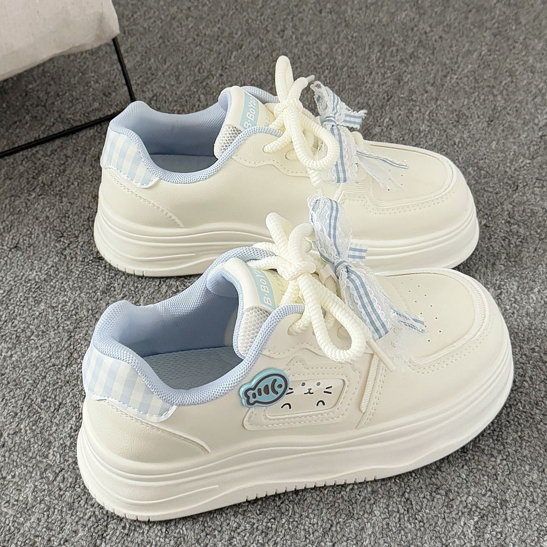 Damen Sportliche Sneakers mit verspieltem Katzenmotiv und bequemer Dämpfung EB