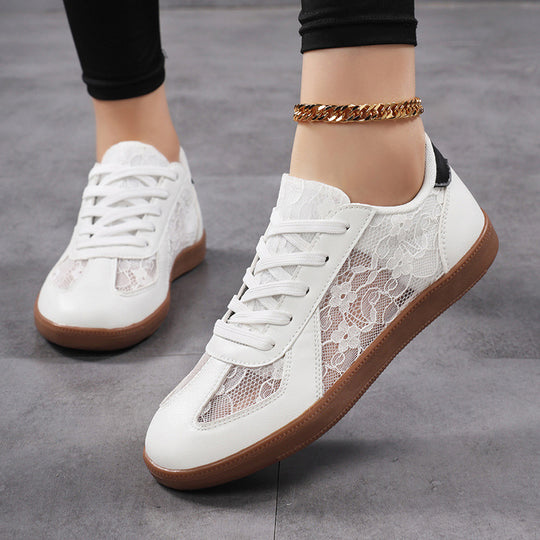 Damen Schnür-Sneaker mit hochwertiger Spitze und rutschfester Sohle EB