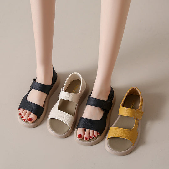 Damen Komfortable Sandalen mit verstellbaren Klettverschlüssen EB