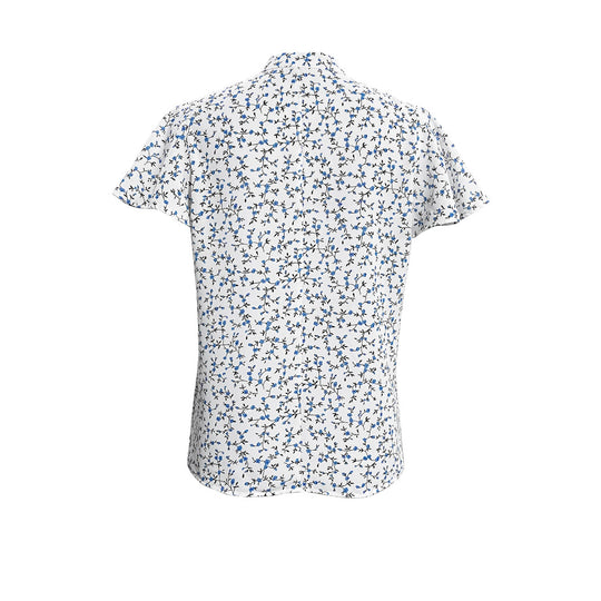 Damen Bluse mit floralem Muster und Rüschenärmeln EB