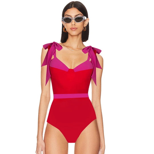 Damen hochtailliertes Bikiniset mit Wickelrock EB