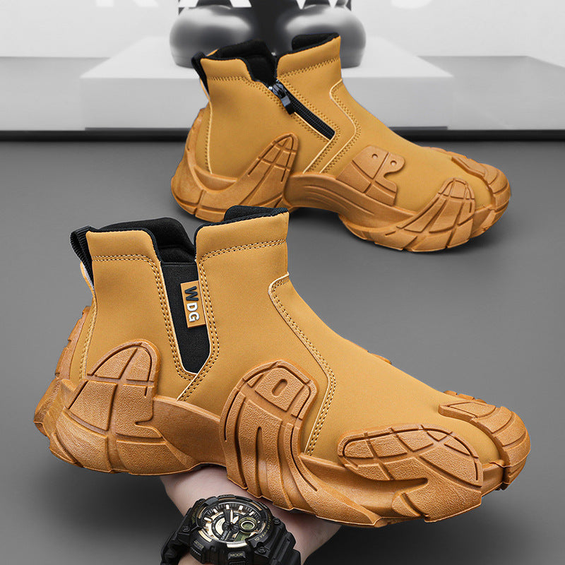 Herren robuste technische Chelsea-Boots mit neoprenartigem Schaft, seitlichem Reißverschluss und profiliertem Offroad-Laufsohle EB