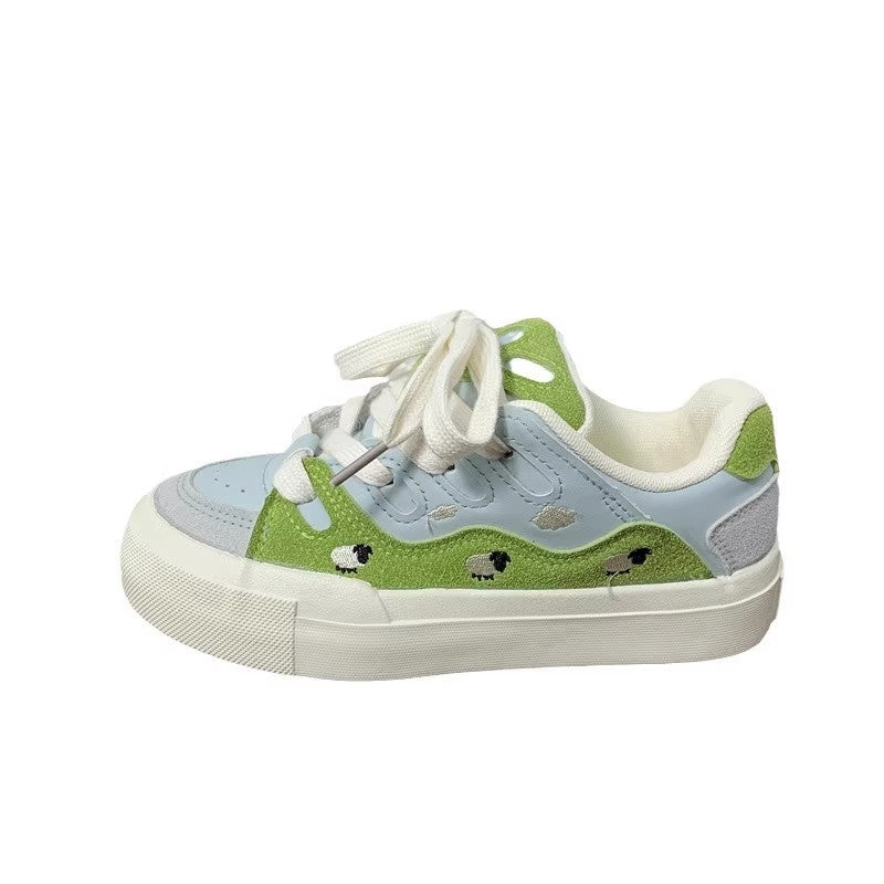 Damen Sneakers mit verspielten Schäfchen-Applikationen und atmungsaktivem Obermaterial EB