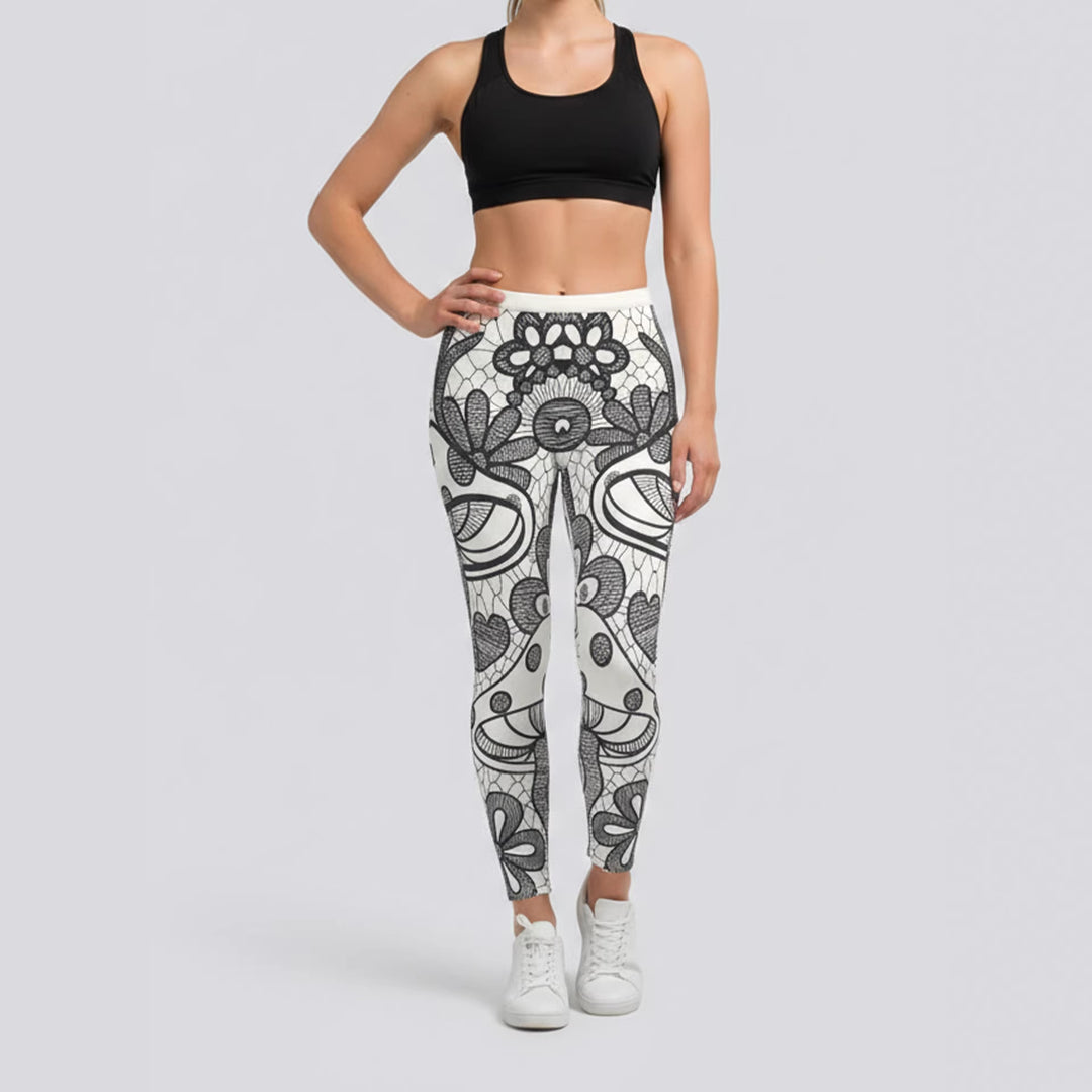 Damen Sportleggings mit stylischem Sternen-Design und hohem Bund EB