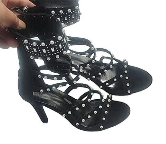 Damen elegante Stilettosandalen mit modischen Applikationen EB