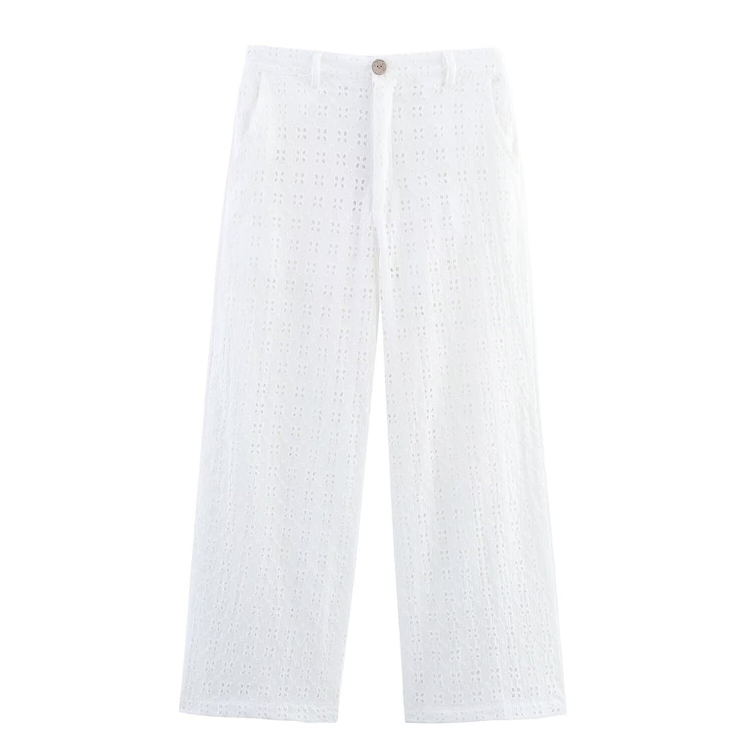 Damen luftiges Set mit broderie anglaise und weit geschnittenem Oberteil EB
