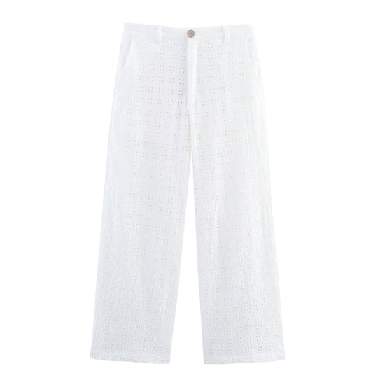 Damen luftiges Set mit broderie anglaise und weit geschnittenem Oberteil EB