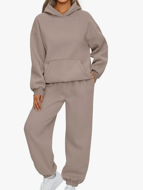 Damen nan gemütliches Oversize Hoodie und Jogginghose Set aus weicher Baumwollmischung EB