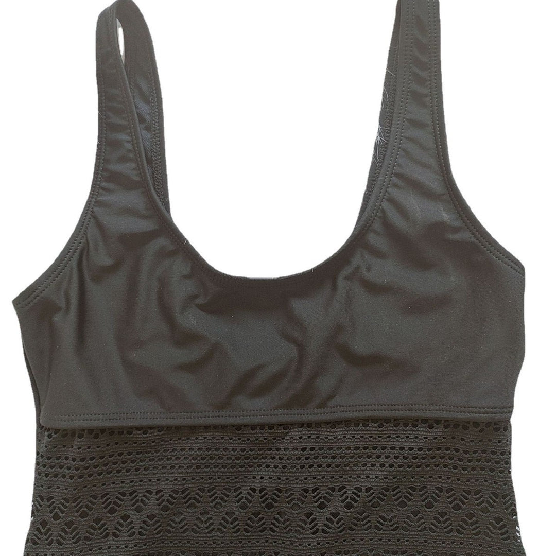 Damen Eleganter Einteiler-Badeanzug mit Spitzenakzenten EB