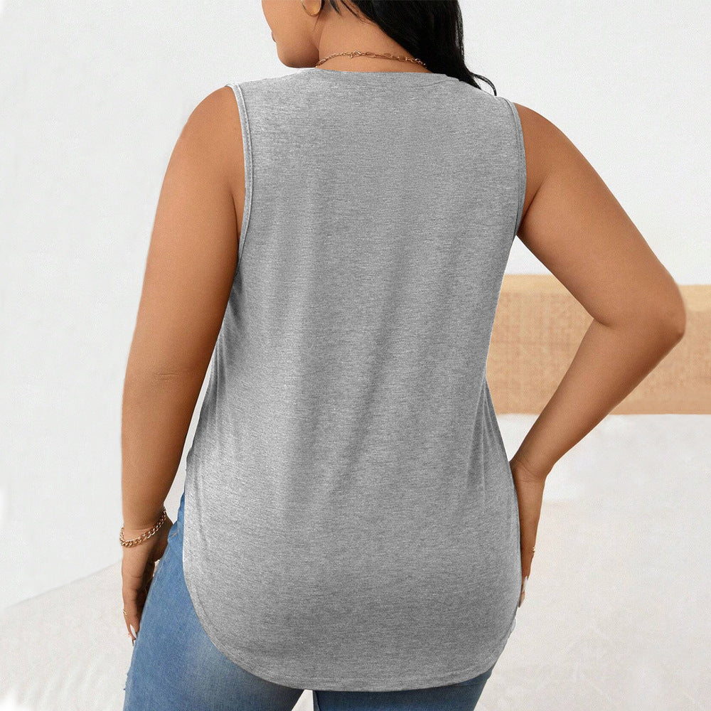 Damen lässiges Tanktop mit seitlichen Schlitzen und modischem Schnitt EB