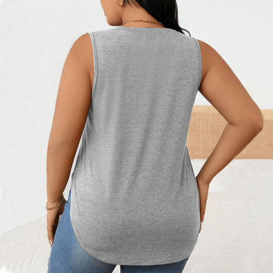 Damen lässiges Tanktop mit seitlichen Schlitzen und modischem Schnitt EB